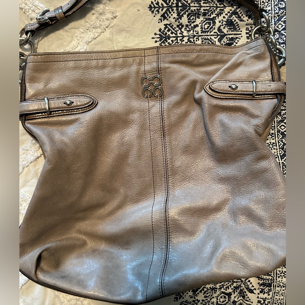 Coach Grey Leather Shoulder Bag